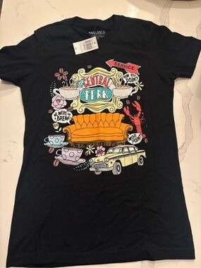 Central Perk Graphic Black Short Sleeve Tee - Casual Women’s Top